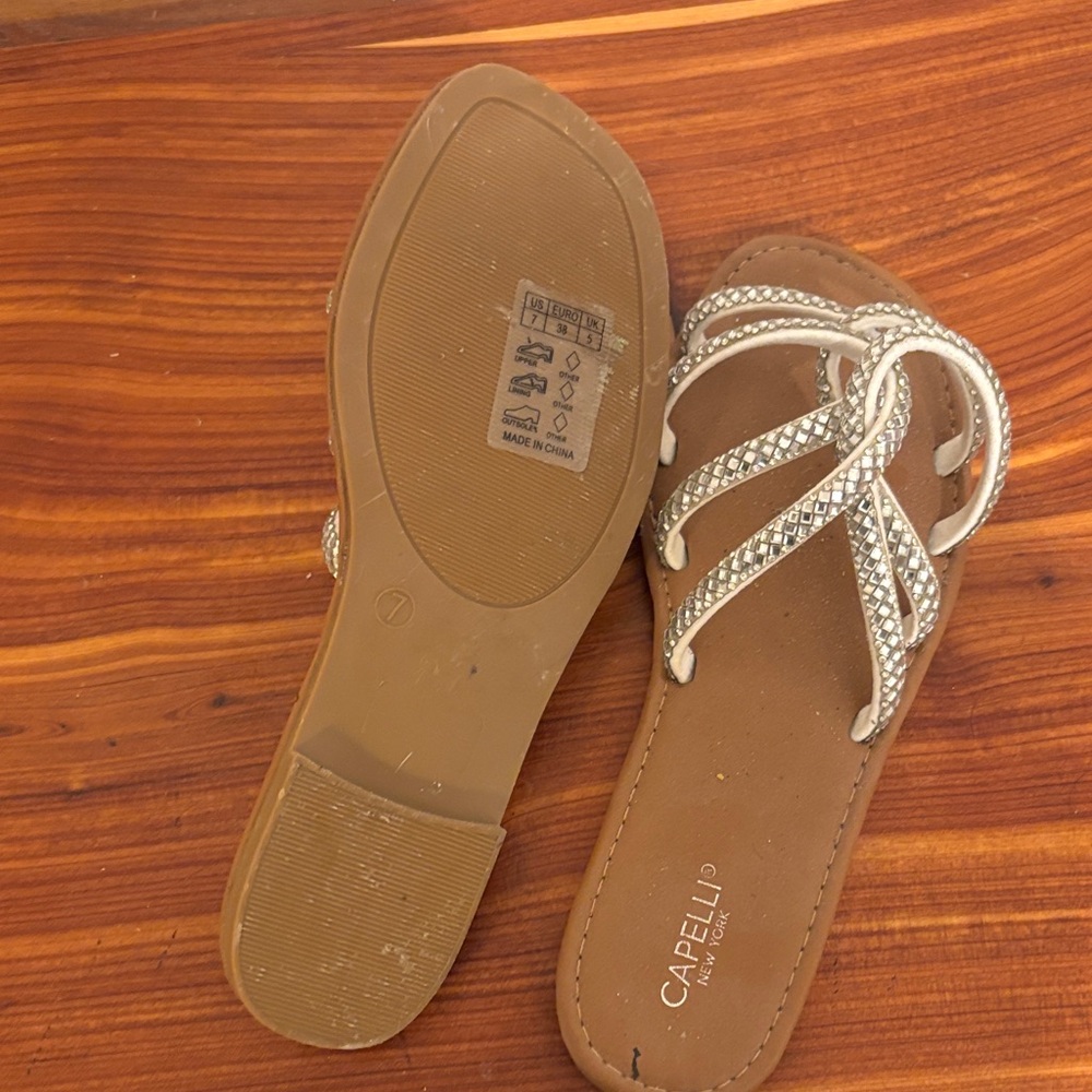 Capelli of New York Women's Brown and Silver Sandals - Picture 2 of 2